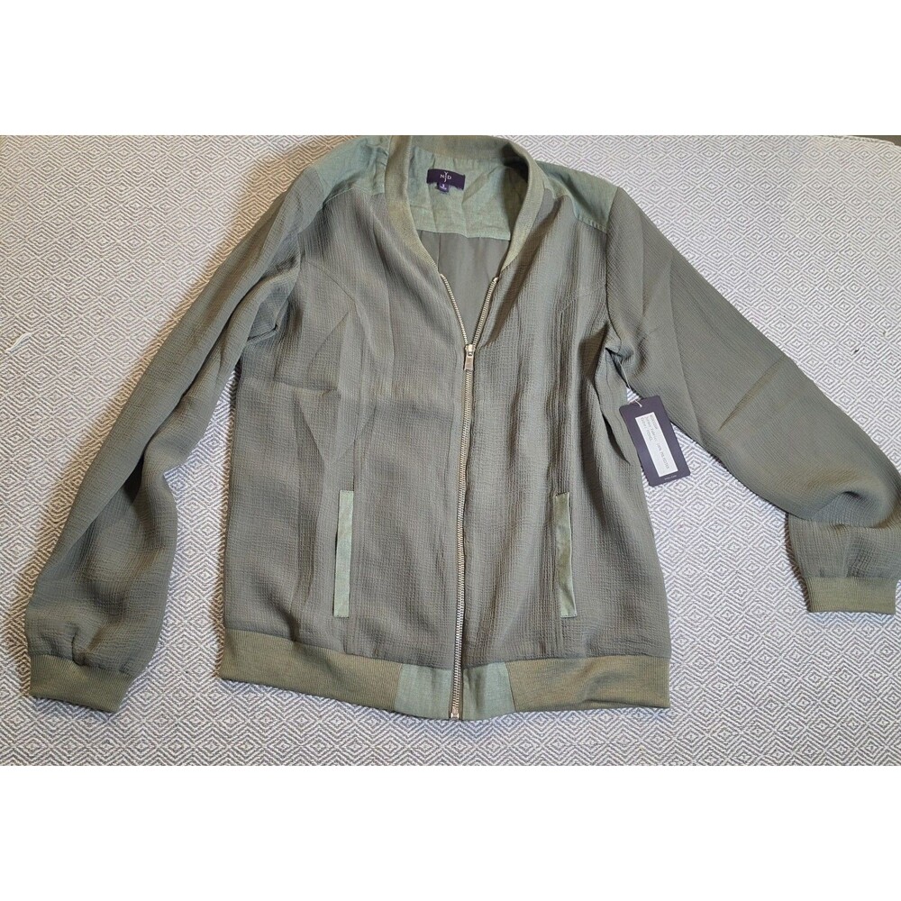 NYDJ Women's Size Small Olive Green Lightweight Zip-Up Jacket